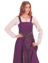 ANNA Wool Purple - Medieval Viking Wool Apron Dress